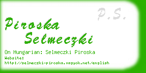 piroska selmeczki business card